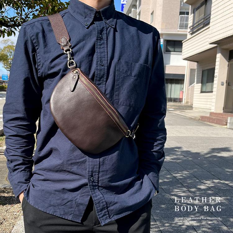 レザーバッグ サコッシュ ボディバッグ ショルダーバッグ メンズ