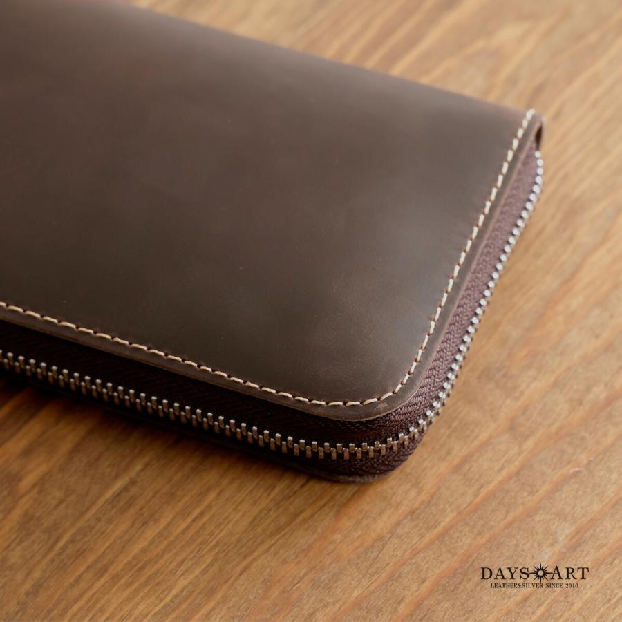 小さい長財布 Ｌ字ファスナー レザーウォレット メンズ 本革 クレイジーホースレザー アンティーク調 小銭入れあり |  | 17