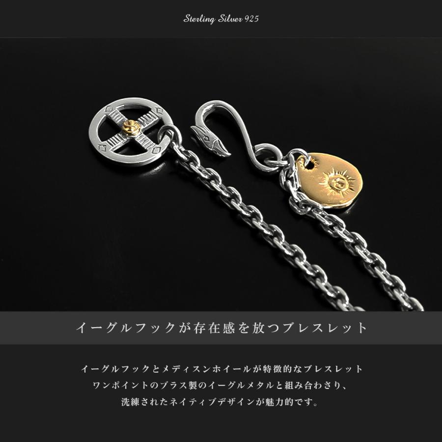 ブレスレット シルバー925 ネイティブ イーグル チェーンブレスレット