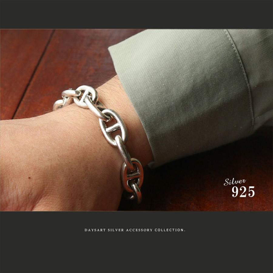 ブレスレット メンズ シルバー925 アンカーチェーン トグル留め