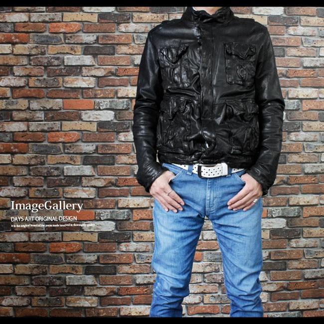 レザーベルト メンズ 本革 ヘキサゴン 型押し バックルベルト : 革財布