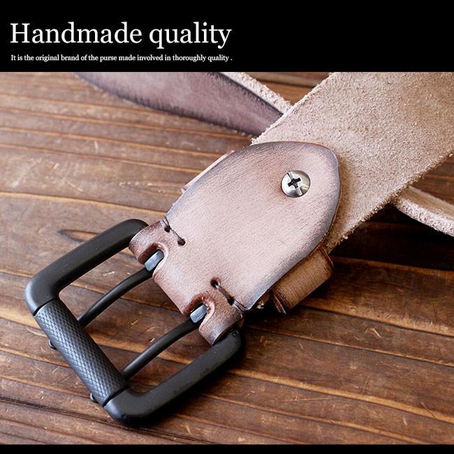 レザーベルト メンズ 本革 ヌバックレザー 起毛 ダブルホール バックル