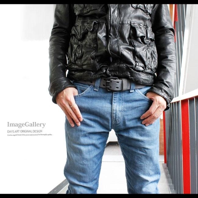 レザーベルト メンズ 本革 ヌバックレザー 起毛 ダブルホール バックル