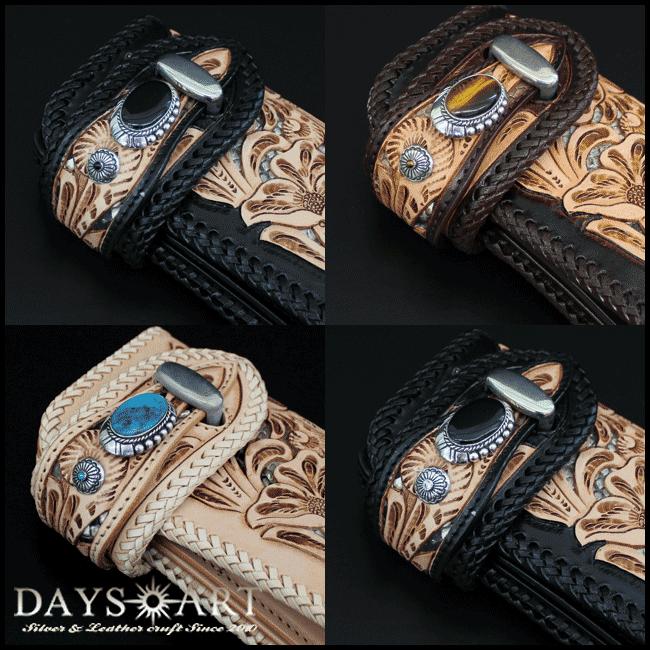 コンチョ シルバー925製 ネジ式 パーツ 天然石 ネイティブ仕様 : 革