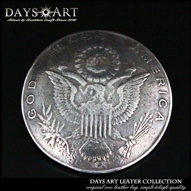 1974年 アメリカ合衆国 1ドル硬貨コンチョ コンチョ ネジ式 ピューター製コイン アメリカ1ドルレプリカ硬貨 : 革