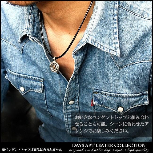 レザーネックレスチェーン チョーカー メンズ レディース シルバー925