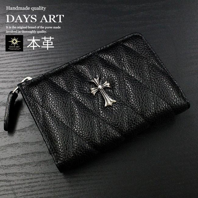 財布 レザーウォレット メンズ カーフスキン キルティング 本革 ラウンドファスナー L字型ファスナー ステンレスクロスコンチョ 見開き ギフト 父の日 Dz Lw006 革財布 シルバー専門店 Days Art 通販 Yahoo ショッピング