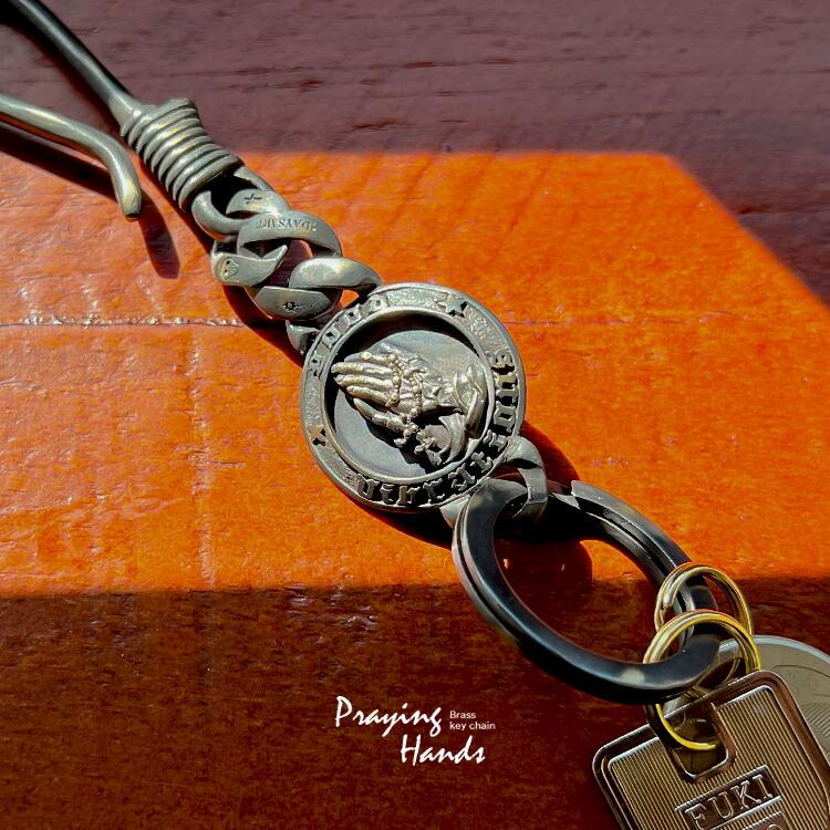 キーホルダー メンズ カラビナ キーフック おしゃれ ベルトループ レディース ブラス 真鍮 プレイングハンズ アンティーク加工 good vibrations | DAYSART | 11