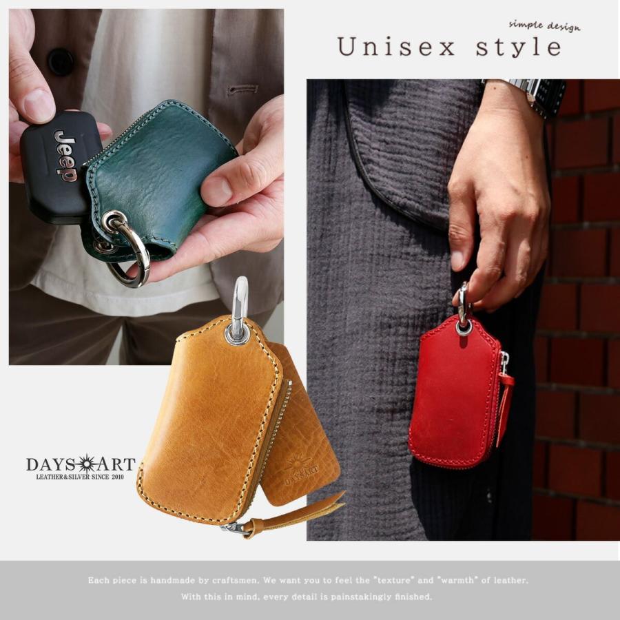 キーケース マルチケース スマートキーケース 財布 メンズ レディース 本革 イタリアンレザー 札入れ タン ヌメ革 | DAYSART | 25