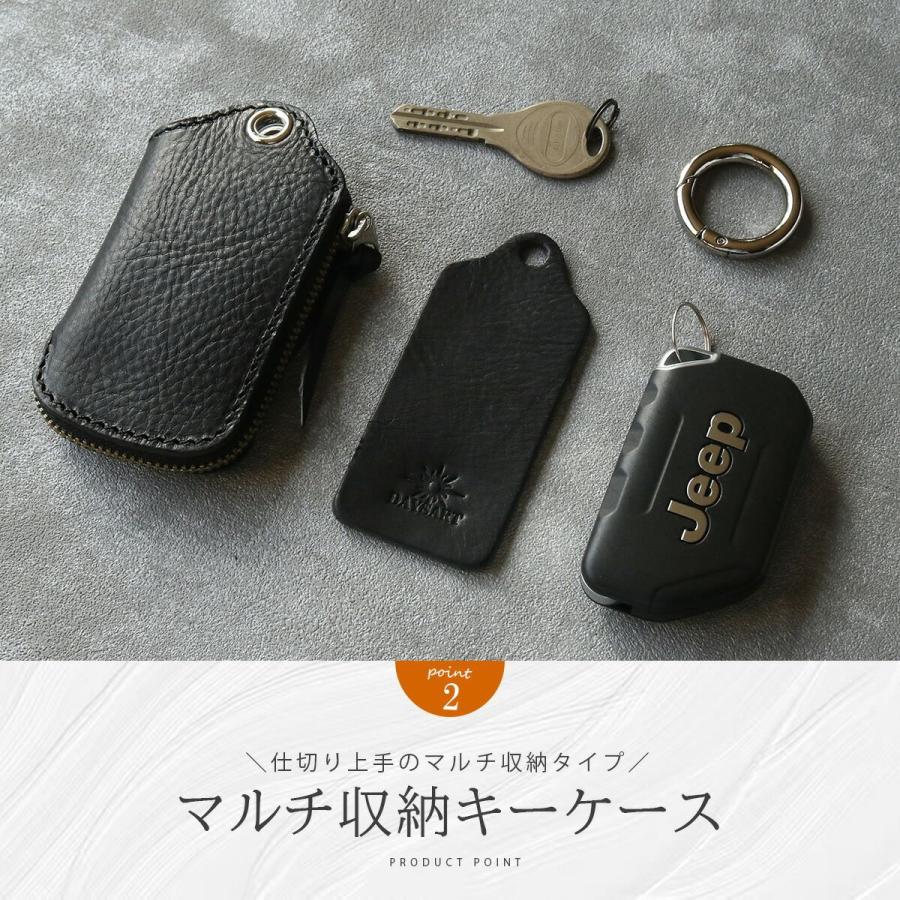 キーケース マルチケース スマートキーケース 財布 メンズ レディース 本革 イタリアンレザー 札入れ タン ヌメ革 | DAYSART | 15