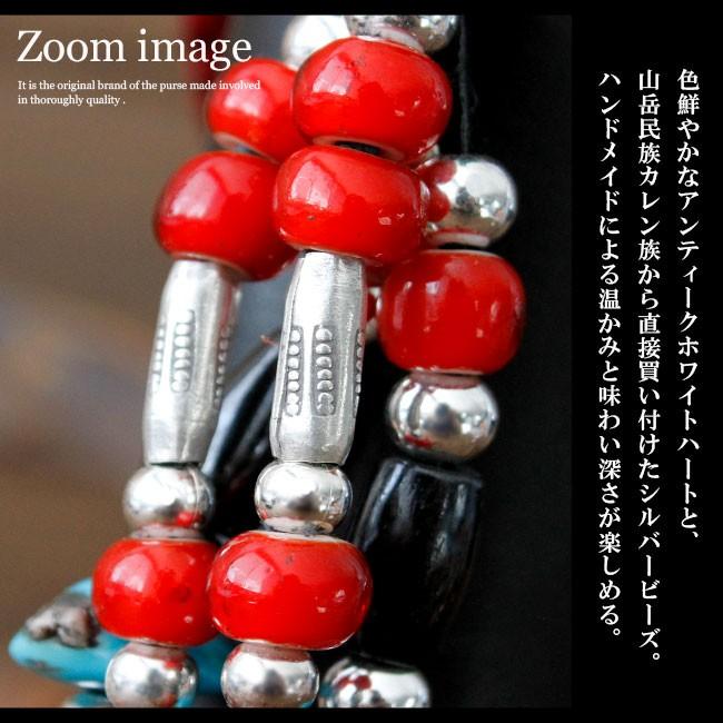 アンティークビーズ　 ウォレットホルダー　カスタム品 ストラップ バイカーズウォレット 財布用カスタム4連ストラップ