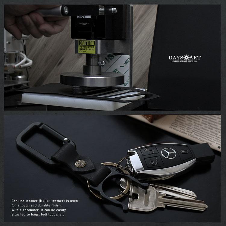 キーホルダー ペットボトルホルダー カラビナ メンズ レディース 本革 オイルレザー バネフック キーリング タン ヌメ革 |  | 18