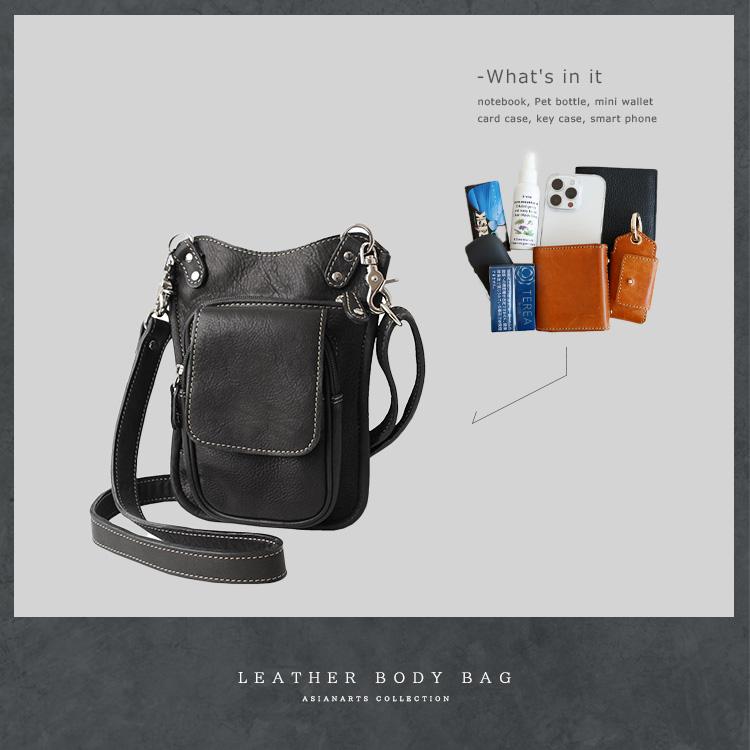 ショルダーバッグ レザー ミニバッグ メンズ ３WAY 牛革 ウエストバッグ ヒップバッグ | DAYSART | 04