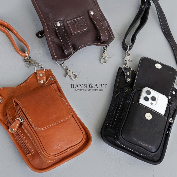 ショルダーバッグ レザー ミニバッグ メンズ ３WAY 牛革 ウエストバッグ ヒップバッグ | DAYSART | 05
