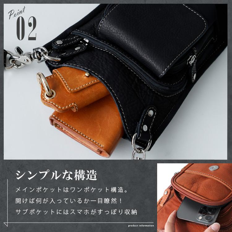 ショルダーバッグ レザー ミニバッグ メンズ ３WAY 牛革 ウエストバッグ ヒップバッグ | DAYSART | 08