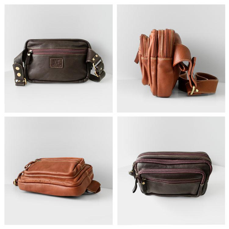 DAYSART ウエストポーチ 本革レザー メンズ ウエストバッグ 斜め