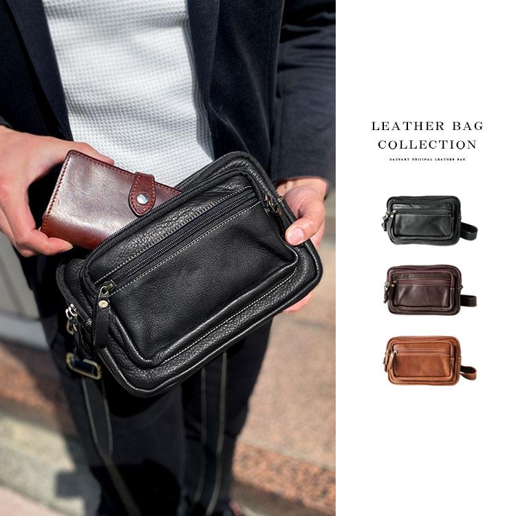 DAYS ART 本革 ボディバッグ・ウエストポーチ DAYSART ウエストポーチ 本革レザー メンズ 斜め掛け ボディ