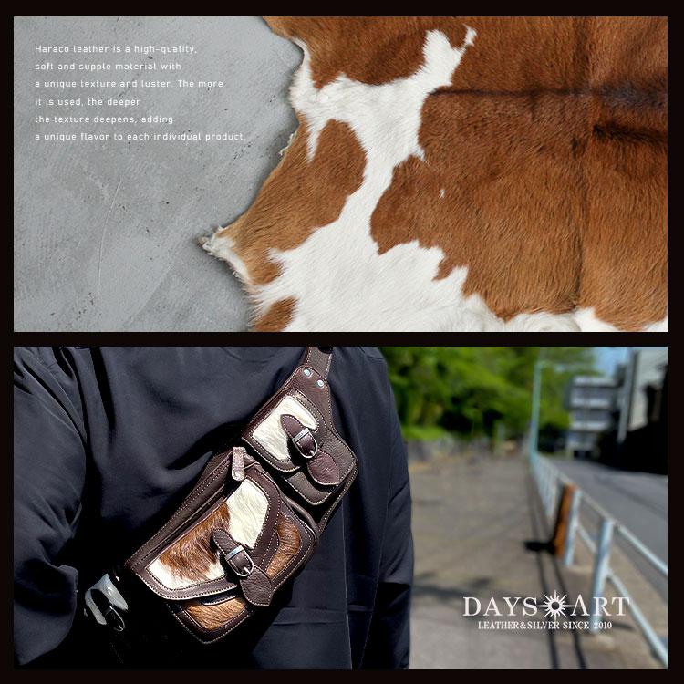 DAYSART ボディバッグ 本革 メンズ ウエストバッグ ハラコ 牛革 DAYSART ボディバッグ 本革 メンズ ウエストバッグ ハラコ 牛革