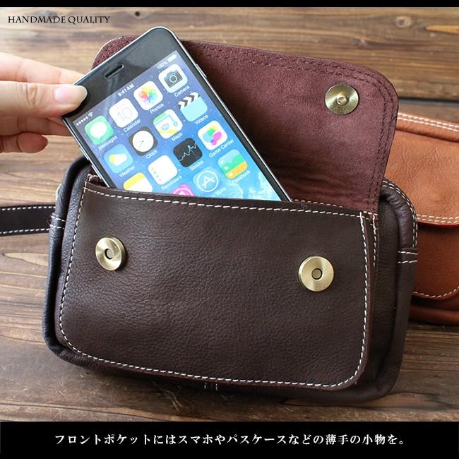 ウエストポーチ 本革レザー ミニバッグ メンズ ウエストバッグ 斜め掛け 財布 スマホ タバコ アウトドア カジュアル | DAYSART | 04