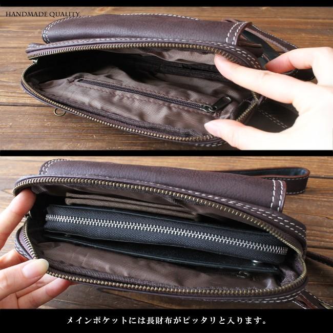 ウエストポーチ 本革レザー ミニバッグ メンズ ウエストバッグ 斜め掛け 財布 スマホ タバコ アウトドア カジュアル | DAYSART | 05
