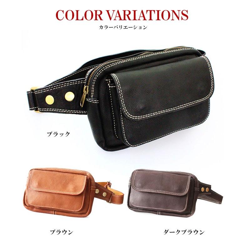 ウエストポーチ 本革レザー ミニバッグ メンズ ウエストバッグ 斜め掛け 財布 スマホ タバコ アウトドア カジュアル | DAYSART | 09
