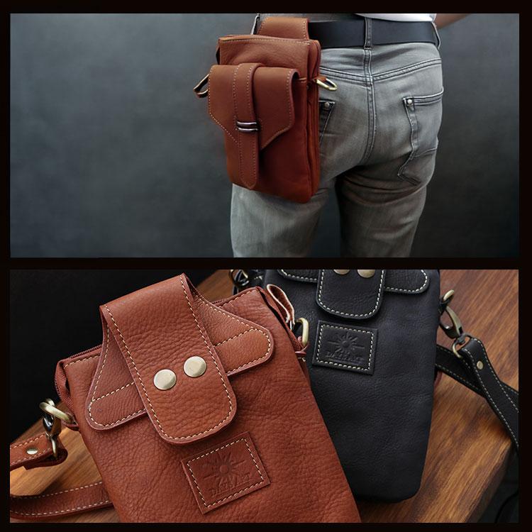 ボディバッグ ウエストバッグ ミニバッグ ヒップバッグ 3WAY 本革 メンズ 牛革 レザー | DAYSART | 17
