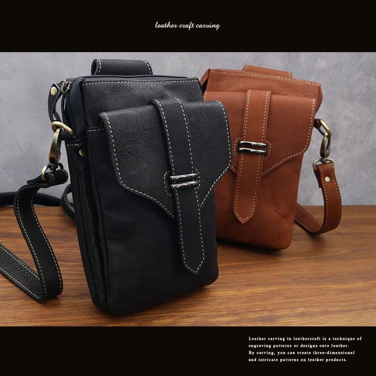 ボディバッグ ウエストバッグ ミニバッグ ヒップバッグ 3WAY 本革 メンズ 牛革 レザー | DAYSART | 18