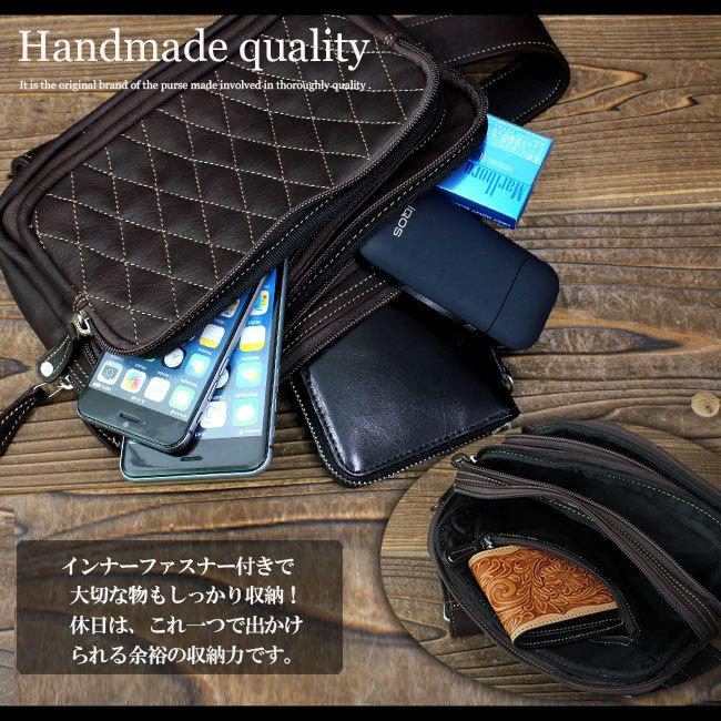 DAYS ART 本革 ボディバッグ・ウエストポーチ DAYSART ボディバッグ 本革レザー メンズ ウエストバッグ ポーチ