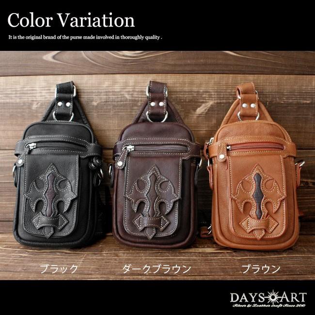 ボディバッグ 本革レザー ミニバッグ メンズ カーフスキン クロス