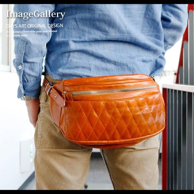 ボディバッグ 本革レザー メンズ キルティング ウエストバッグ 斜め掛け アウトドア 旅行 | DAYSART | 08