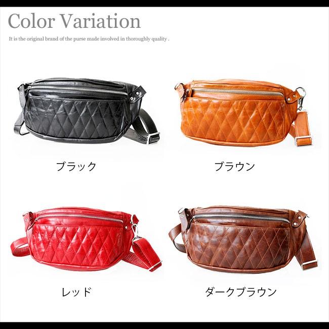 ボディバッグ 本革レザー メンズ キルティング ウエストバッグ 斜め掛け アウトドア 旅行 | DAYSART | 09