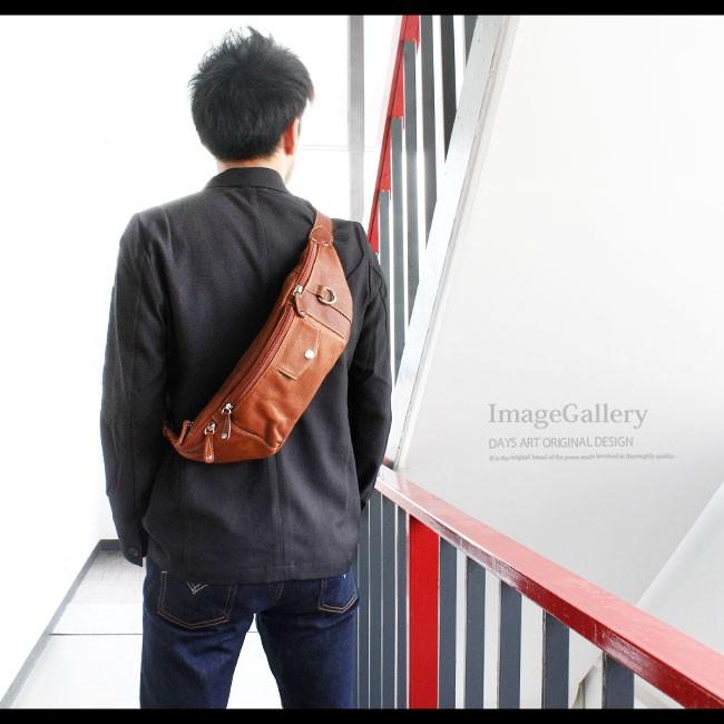 DAYSART ウエストポーチ 本革レザー メンズ 斜め掛け ボディ