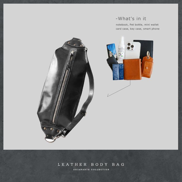 ボディバッグ メンズ レディース 本革 ショルダーバッグ スリングバッグ プルアップオイルレザー 斜め掛け | DAYSART | 07