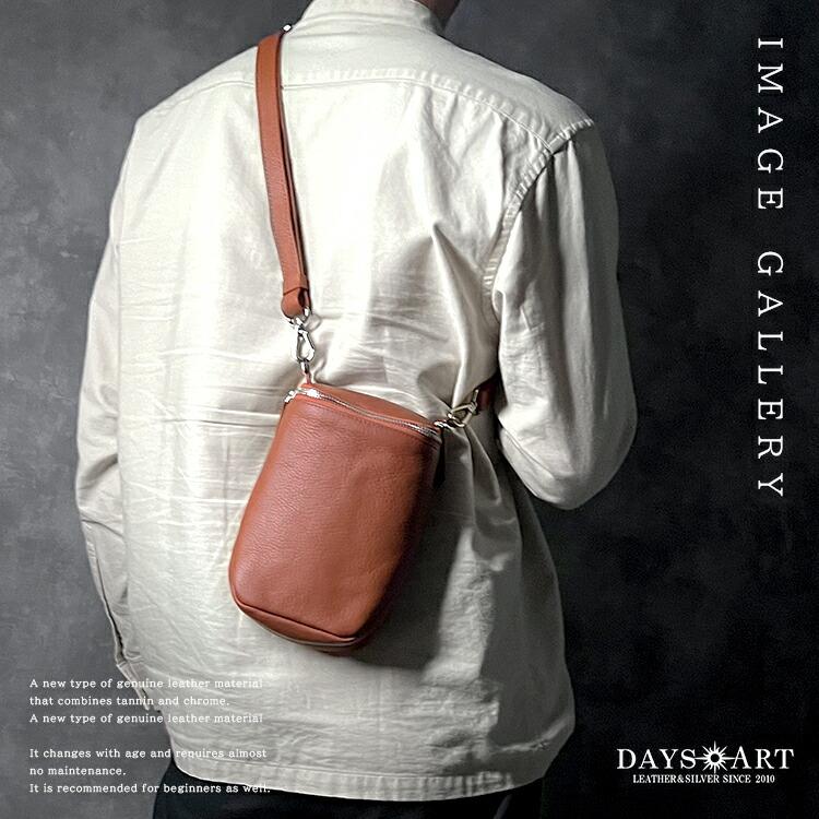サコッシュ レザーバッグ ミニバッグ レザーポーチ メンズ レディース 本革 ハイブリッドレザー ショルダーバッグ | DAYSART | 21