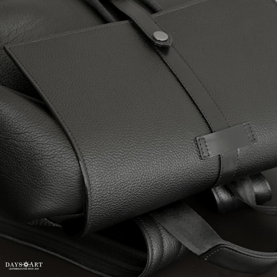 リュックサック メンズ  本革 シュリンクレザー A4収納 バックパック ブラック |  | 16