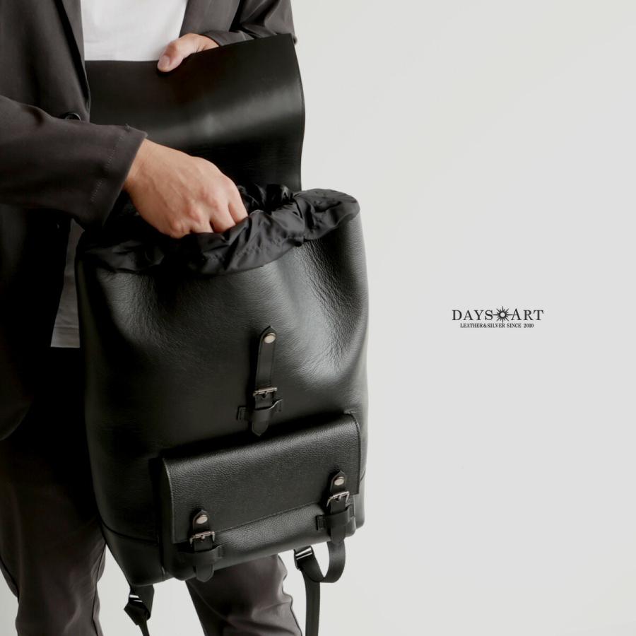 リュックサック メンズ  本革 シュリンクレザー A4収納 バックパック ブラック |  | 02