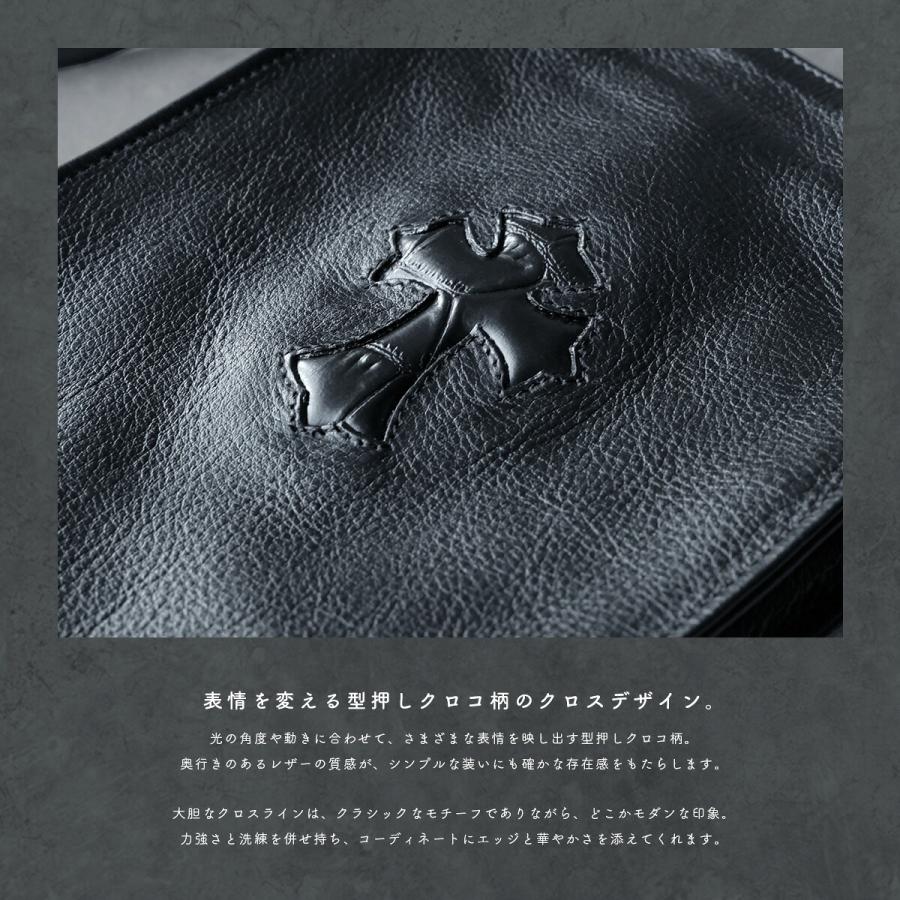 SACOCHE サコッシュ ショルダーバッグ メンズ 本革 レザー 黒 ミニ