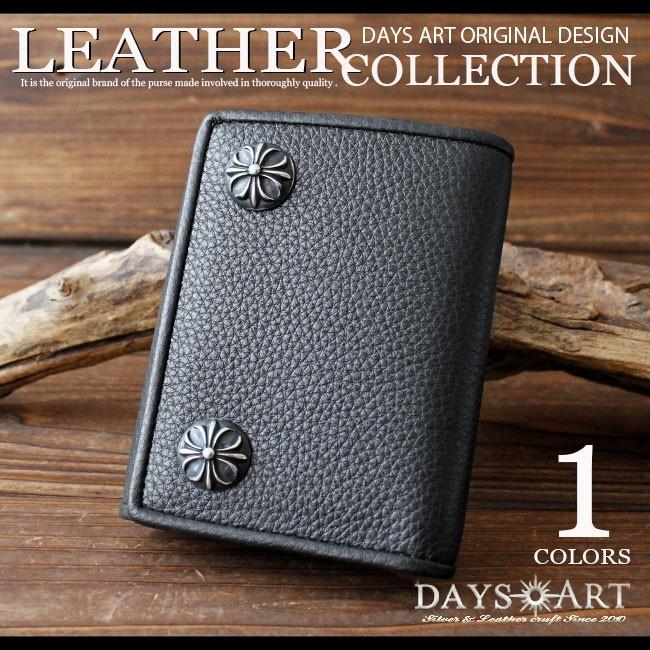 DAYSART 3つ折り財布 レザーウォレット メンズ 本革 シュリンク
