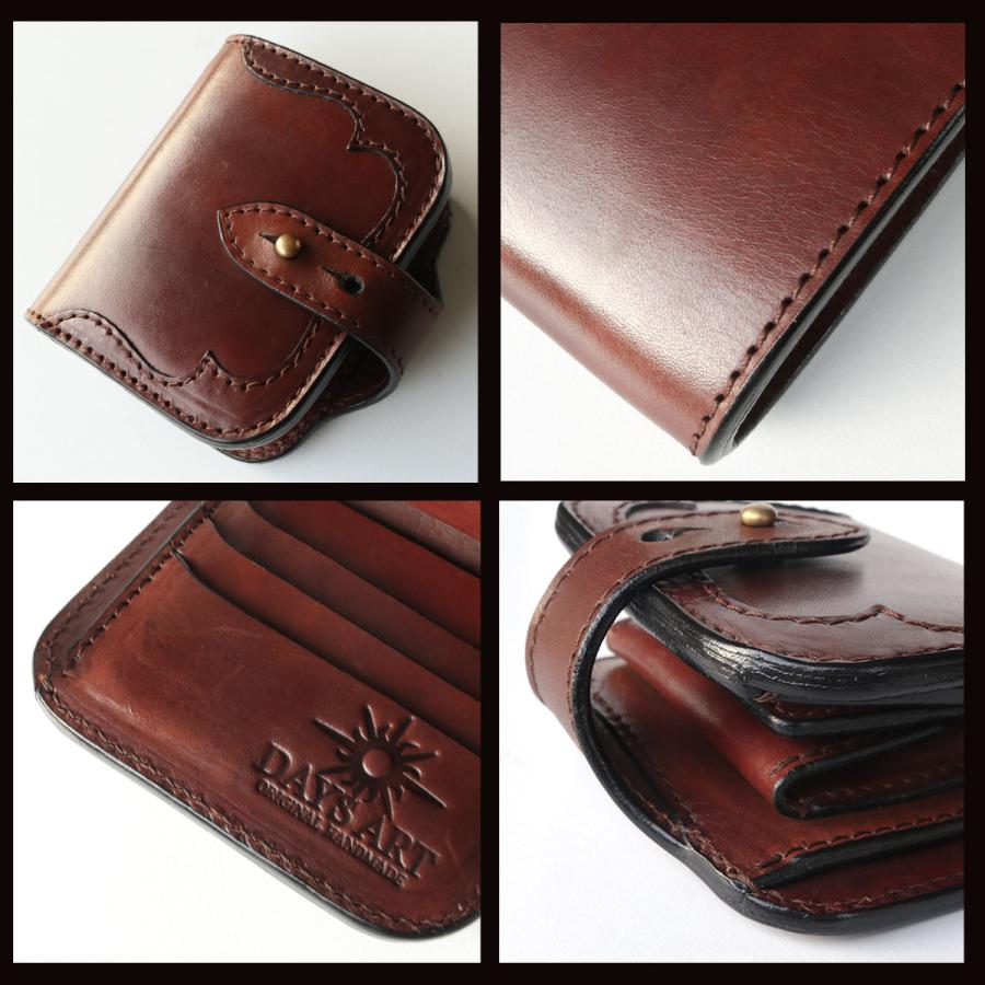 二つ折り財布 レザーウォレット メンズ 本革 サドルレザー 極厚 ヌメ革