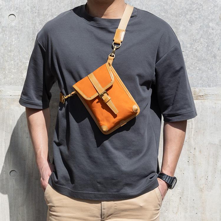 INNFITH インフィス 日本製 2way レザーバッグ スコッシュ メンズ レディース ユニセックス 本革 キャンバス地 ショルダーバッグ 帆布 撥水性 ウエストバッグ ブラック ネイビー カーキ レッド オレンジ ベージュ nz-552010 INNFITH インフィス 日本製 2way レザー スコッシュ メンズ 本革