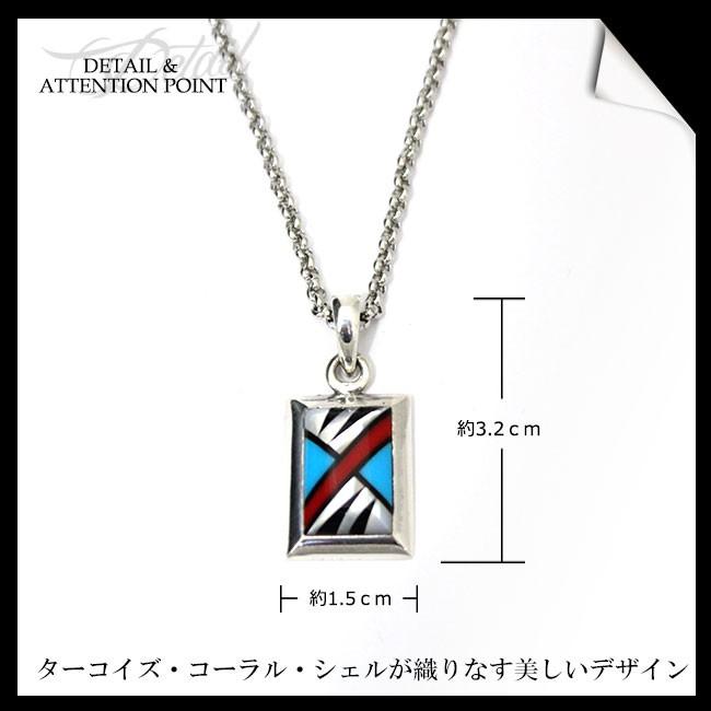 ネックレス シルバー925 メンズ レディース ズニ族スクエアプレート