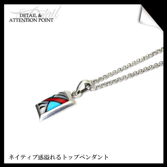 ネックレス シルバー925 メンズ レディース ズニ族スクエアプレート