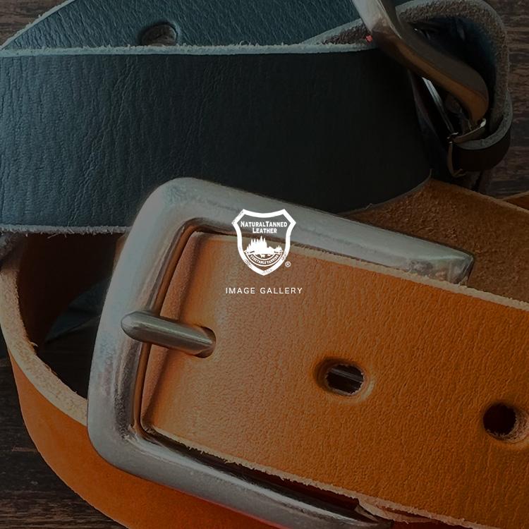 ベルト 栃木レザー メンズ 本革 厚手 ワニ口 バックルベルト バックルボタン留め バックル交換可能 紳士用 バイカー 日本製 | DAYSART | 09