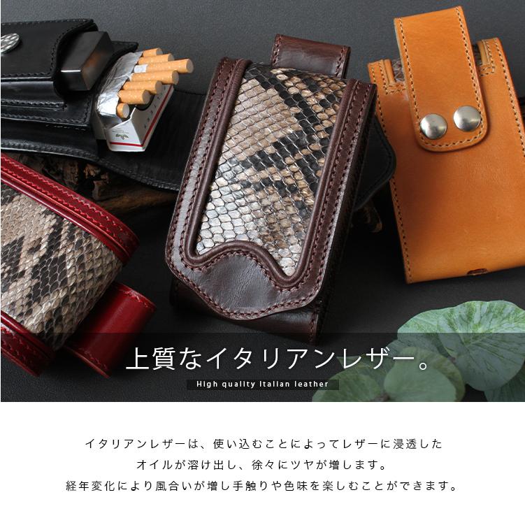 DAYSART タバコケース 本革 ヘビ革 シガレットケース アイコス