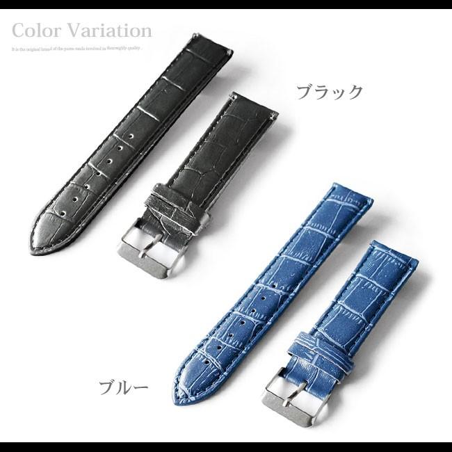 時計 ベルト バンド 22mm 腕時計交換用 PUレザー : 革財布・シルバー