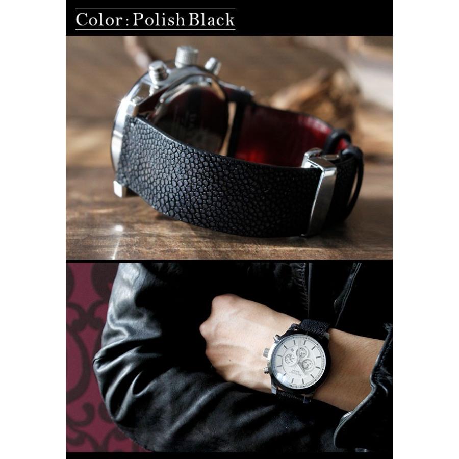 腕時計 メンズ クロノグラフ エイ革ベルト バックル留め具 ブレスウォッチ 生活防水 蓄光 箱付き | DAYSART | 10