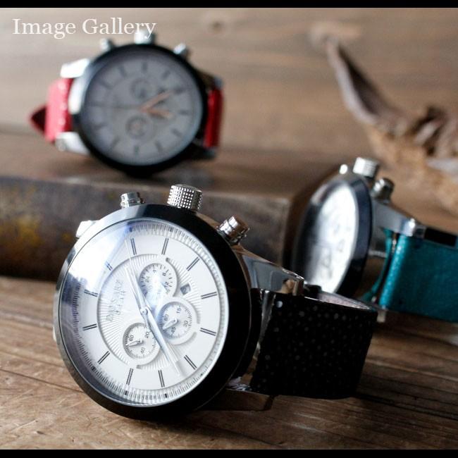 腕時計 メンズ クロノグラフ エイ革ベルト バックル留め具 ブレスウォッチ 生活防水 蓄光 箱付き | DAYSART | 19