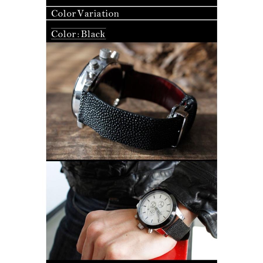 腕時計 メンズ クロノグラフ エイ革ベルト バックル留め具 ブレスウォッチ 生活防水 蓄光 箱付き | DAYSART | 09