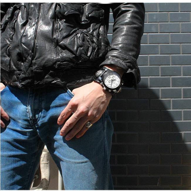 腕時計 メンズ クロノグラフ 本革 サドルレザー イタリアンレザー ブレスウォッチ 生活防水 蓄光 箱付き | DAYSART | 13