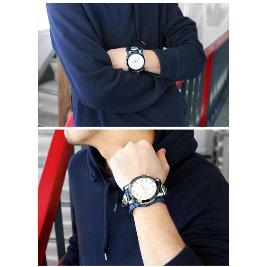 腕時計 メンズ クロノグラフ 本革 サドルレザー イタリアンレザー ブレスウォッチ 生活防水 蓄光 箱付き | DAYSART | 14